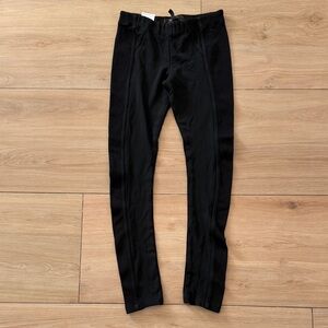 BCBGMAXAZRIA Womens Black Ribbed Side Panel Leggings Ponte Knit Pants Small